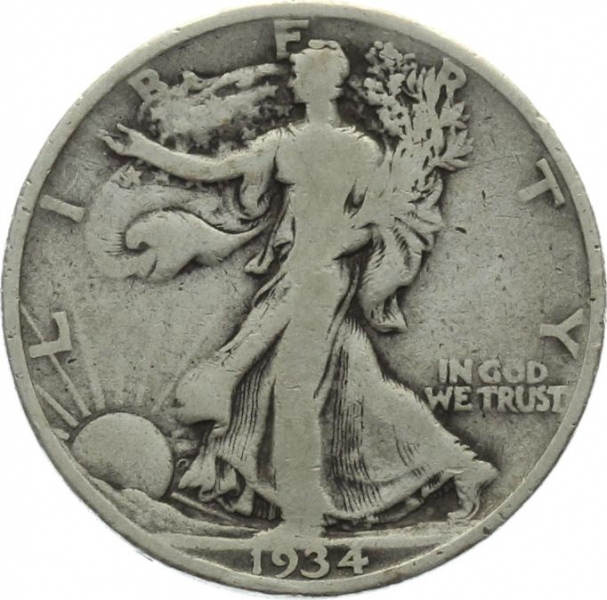 USA 1/2 Dollar 1934 o. Mzz. - Walking Liberty